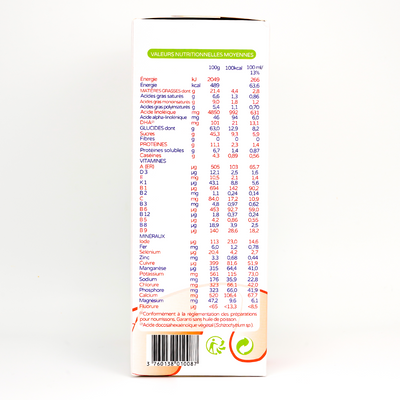 PREMIBIO COW STAGE 3 NUTRICIONAL VALUES