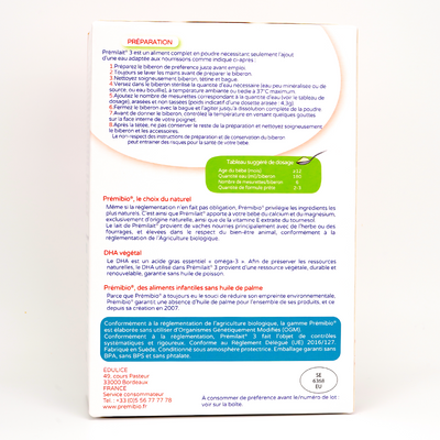 PREMIBIO COW STAGE 3 NUTRICIONAL VALUES