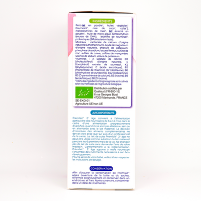 Premibio Organic Premilait Follow-on Cow Formula- Stage 2 (6 to 12 months) - (600g)