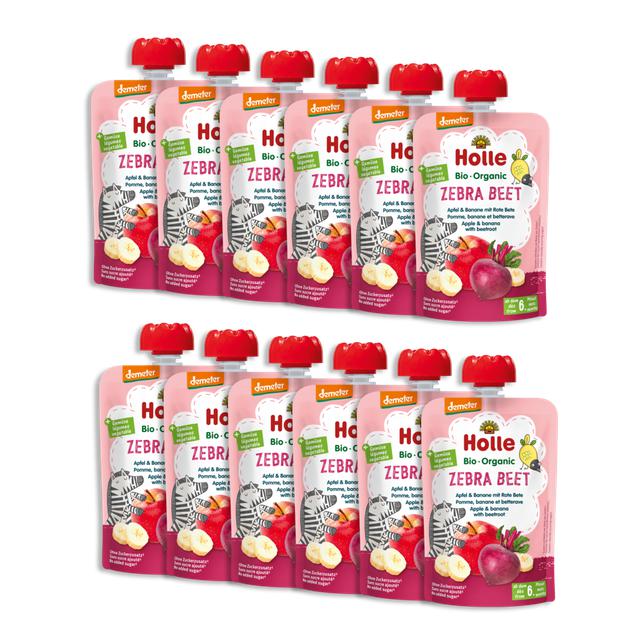 Zebra Beet - Apple &amp; Banana with Beetroot (100g), from 6 months - 12 Pouches